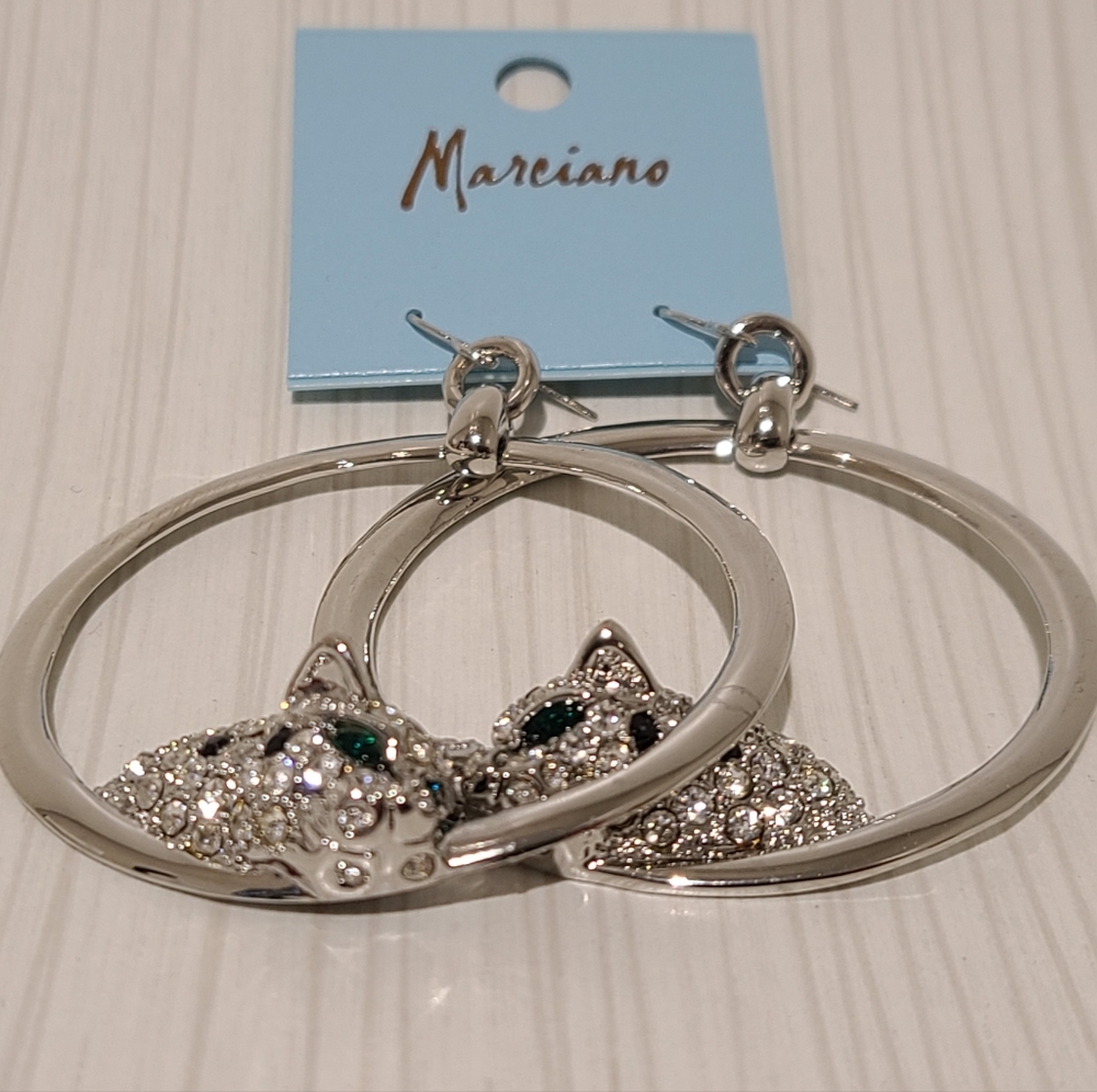 Marciano Jaguar Silver Tone Earrings